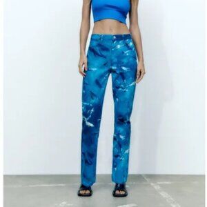 Zara High Rise Whale Printed Jeans
